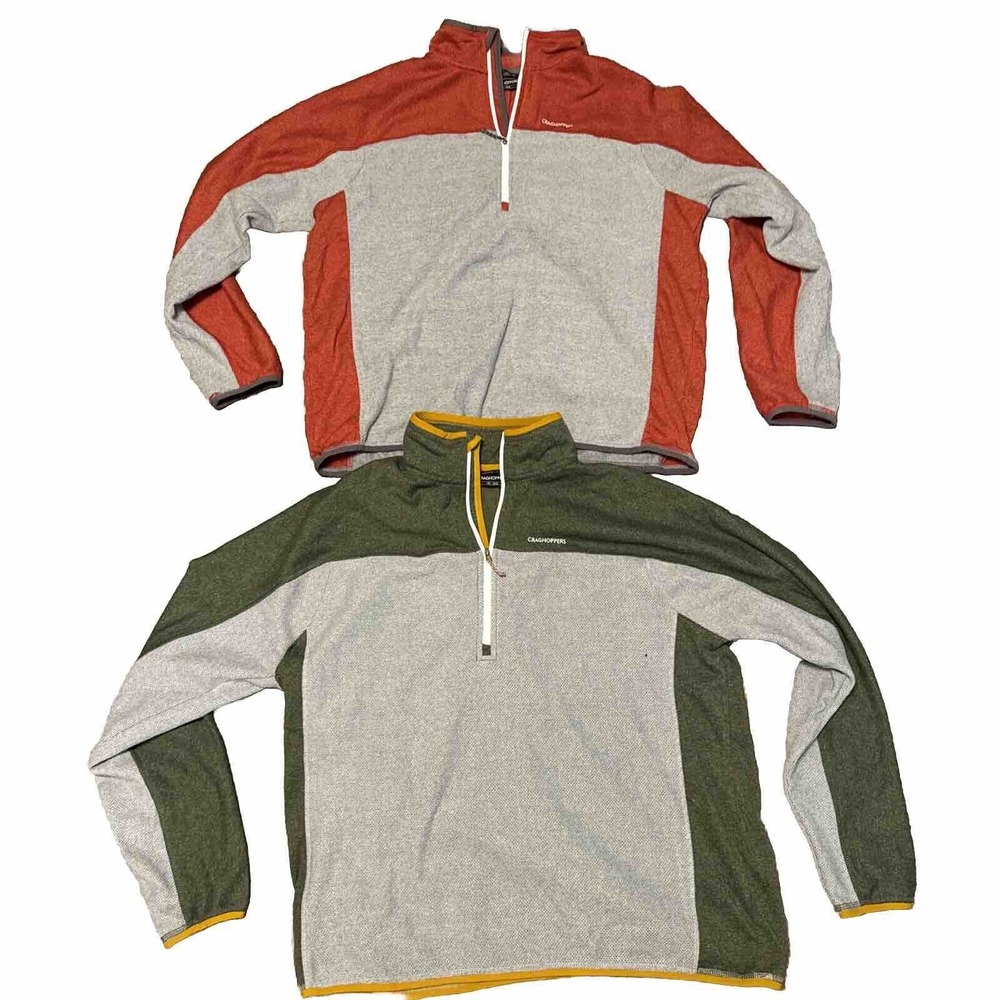 Lot Of 2 Craghoppers Quarter Zip Long Sleeve‎ Sweater US Mens XXL 2XL - EU 58
